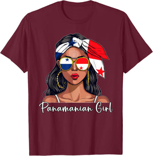 Panamanian Souvenirs Products Woman Flag Girl Panama T-Shirt - T-Shirt | Maroon