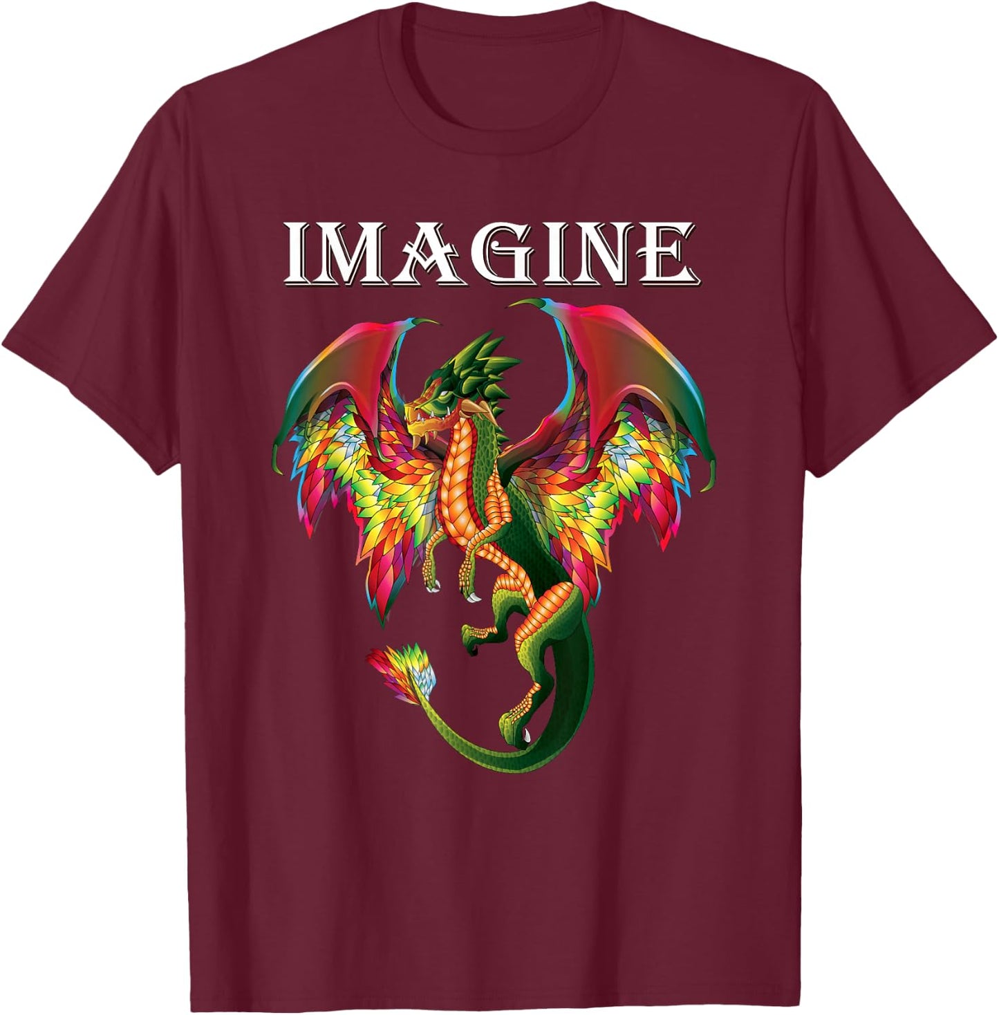 Imagine Being A Dragon Breathing Fire Magical Wings Boys Men T-Shirt - T-Shirt | Maroon