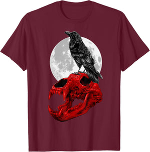 Raven skull T-Shirt - T-Shirt | Maroon