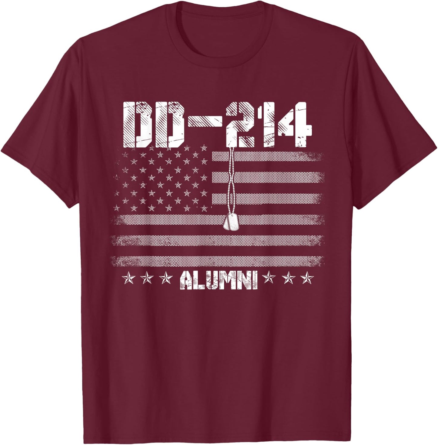 Patriotic DD-214 Alumni Military Veteran T-Shirt - T-Shirt | Maroon