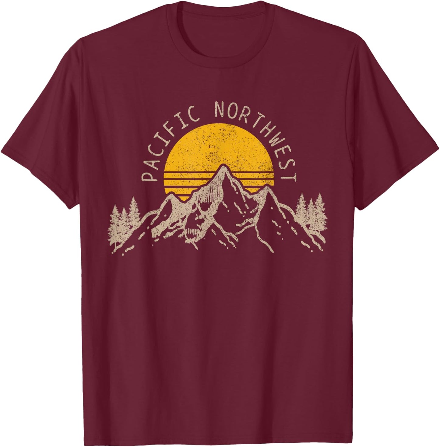 Pacific Northwest PNW Oregon Washington USA America Souvenir T-Shirt - T-Shirt | Maroon