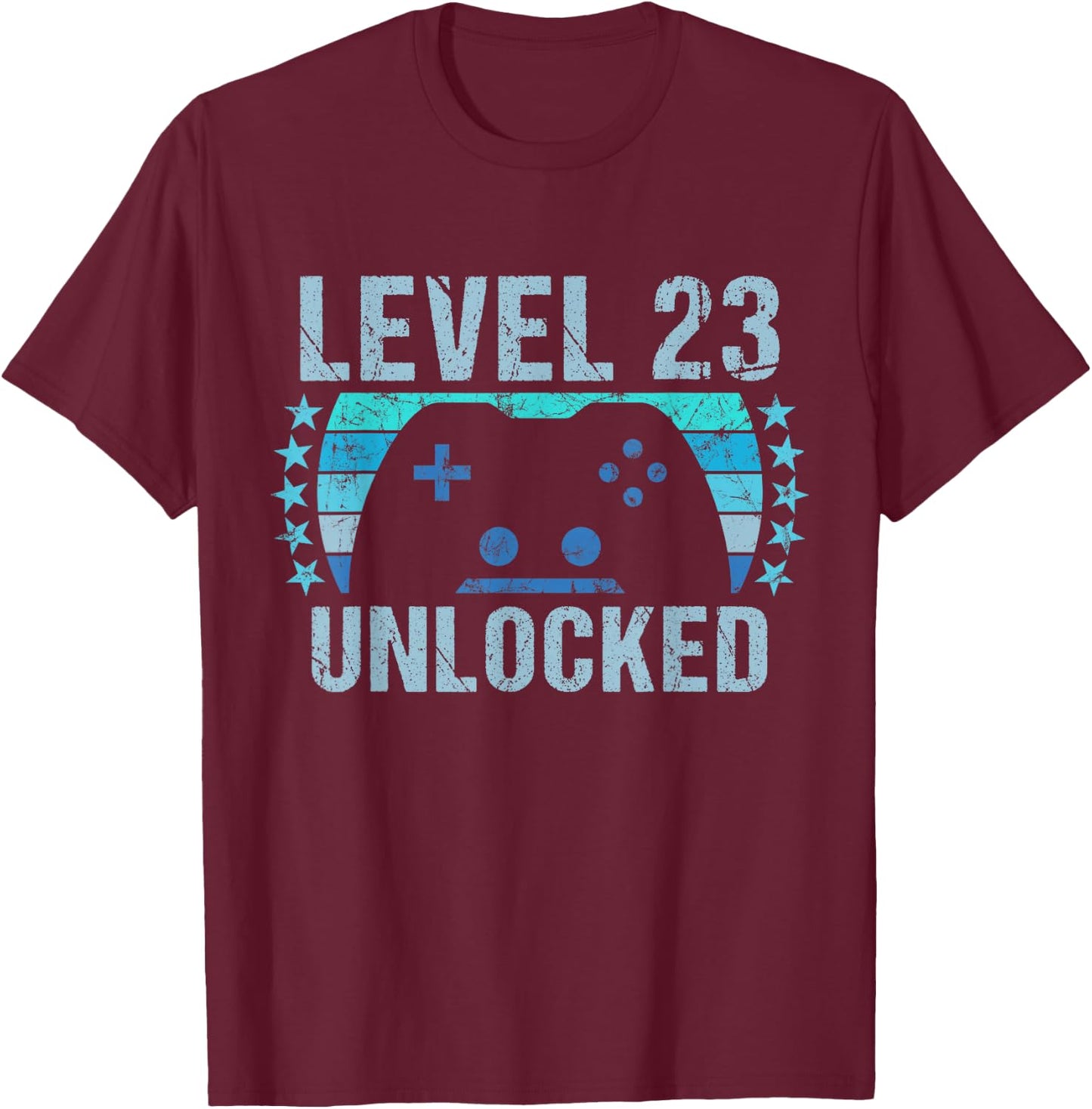 Gaming Vintage 23rd Birthday Gift 23 Year Old Boy Girl Gamer T-Shirt - T-Shirt | Maroon