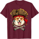 Corgi Pirate Dog Halloween Jolly Roger T-Shirt - T-Shirt | Maroon