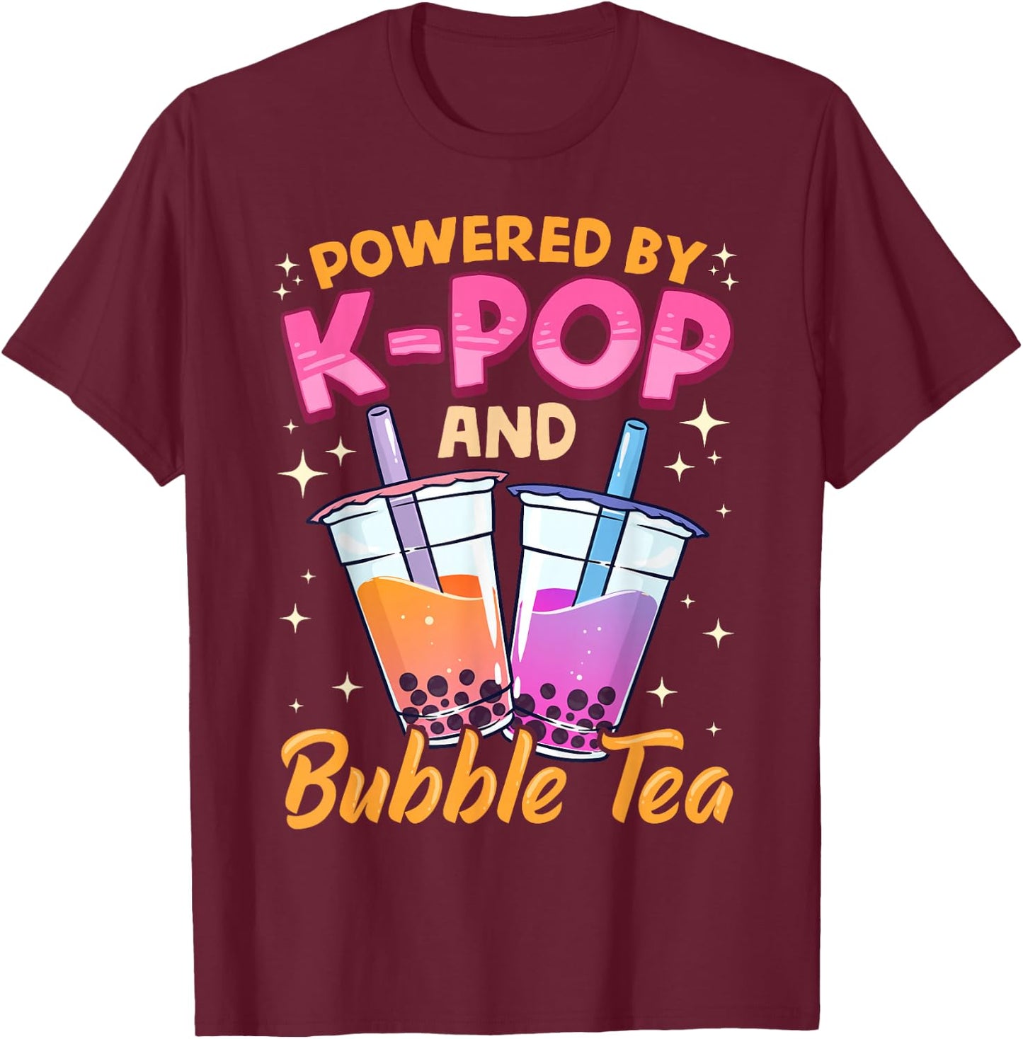 Bubble Tea Boba K-POP Music Lover Korean Milk Matcha Anime T-Shirt - T-Shirt | Maroon