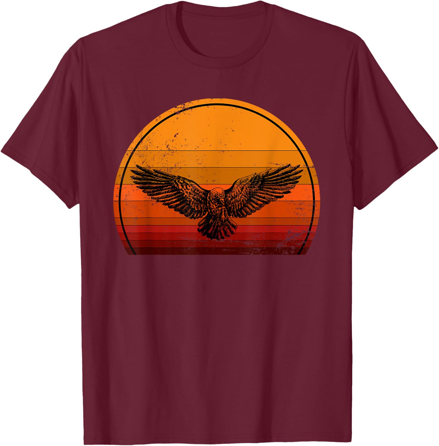 Scary Bird Raven Retro Gift Spooky Crow T-Shirt - T-Shirt | Maroon