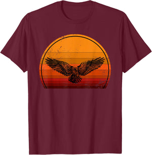 Scary Bird Raven Retro Gift Spooky Crow T-Shirt - T-Shirt | Maroon