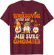 Retro Groovy Thanksgiving With My Med Surg Gnomies Nurse T-Shirt - T-Shirt | Maroon