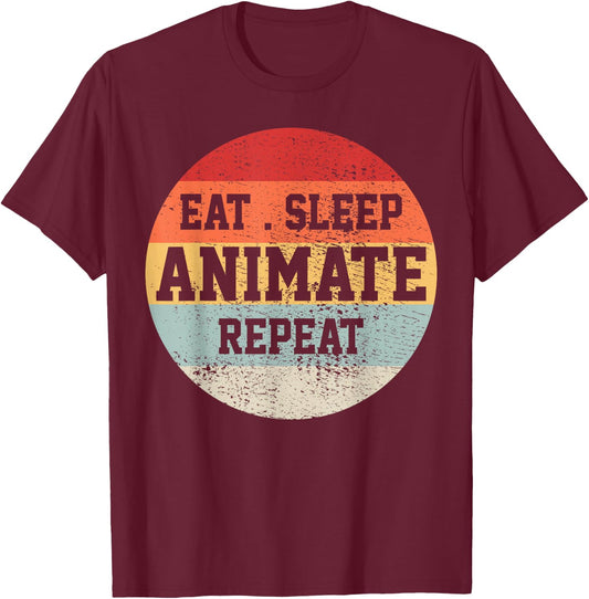 Animator Animation Retro Vintage Funny Gift T-Shirt - T-Shirt | Maroon