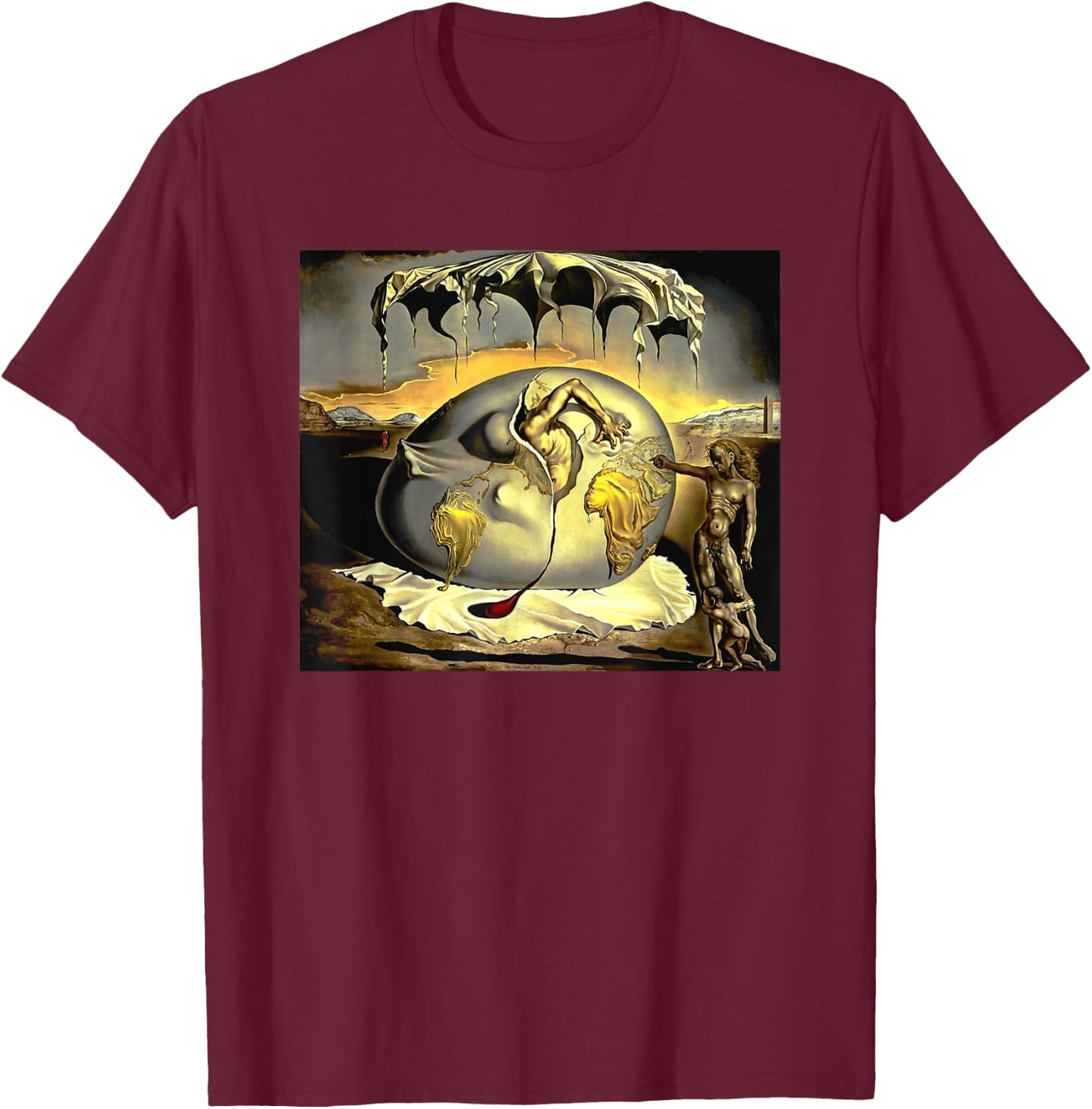 Famous Painting Illustration. T-Shirt - T-Shirt | Maroon