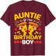 Auntie Of The Boy Birthday Pizza Lover Party Kawaii Foodie T-Shirt - T-Shirt | Maroon