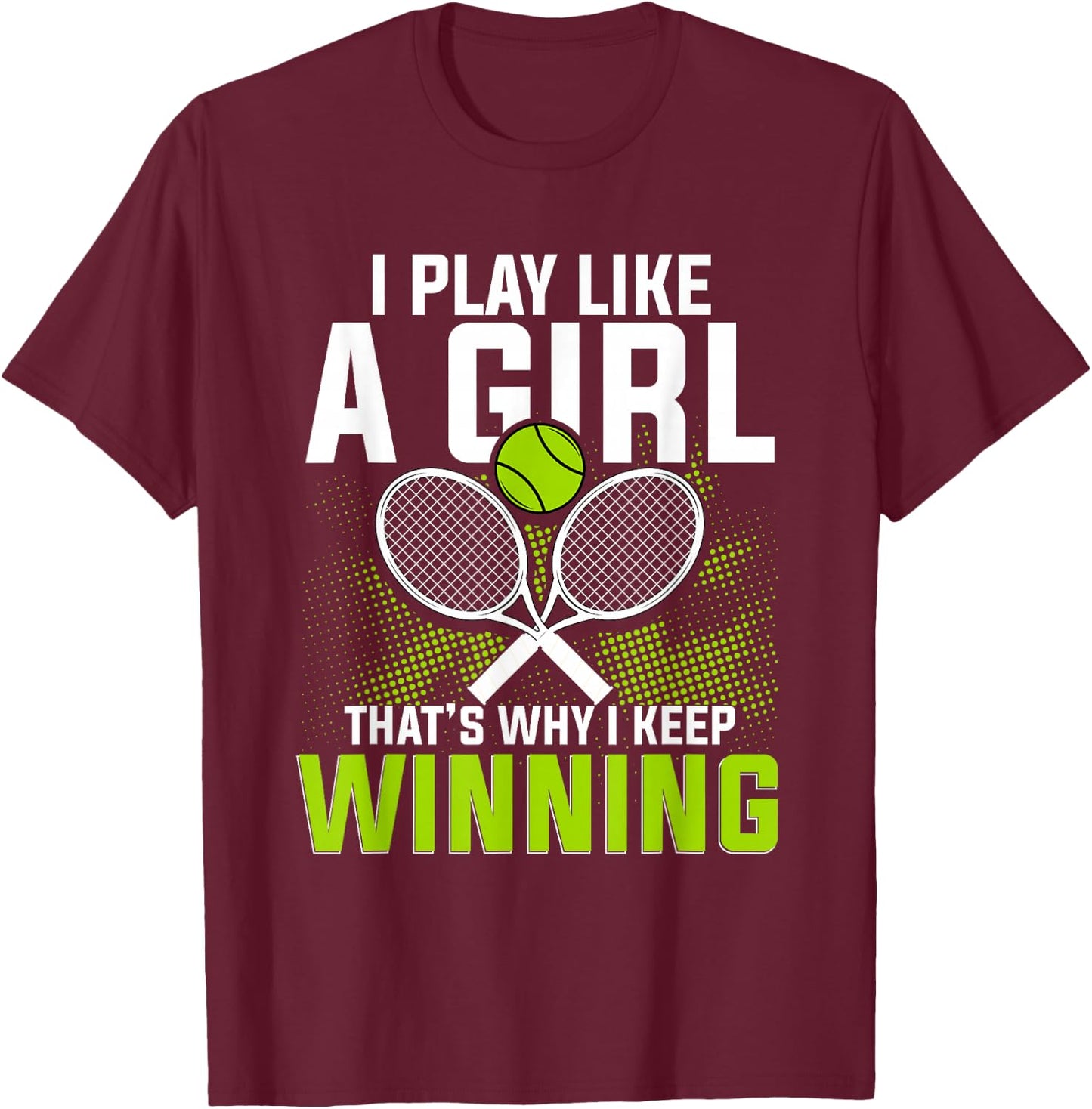 Tennis Club Pro Fan Tennis Lover Coach Tennis Racket T-Shirt - T-Shirt | Maroon