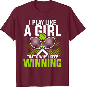 Tennis Club Pro Fan Tennis Lover Coach Tennis Racket T-Shirt - T-Shirt | Maroon