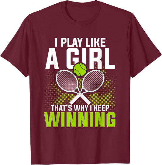 Tennis Club Pro Fan Tennis Lover Coach Tennis Racket T-Shirt - T-Shirt | Maroon