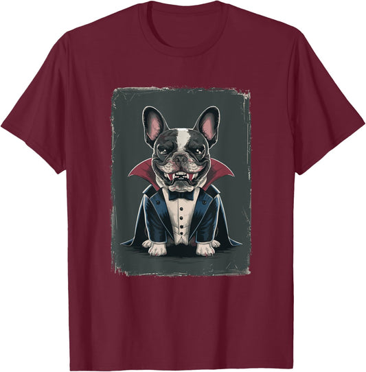 Halloween Vampire French Bulldog Frenchie Women T-Shirt - T-Shirt | Maroon