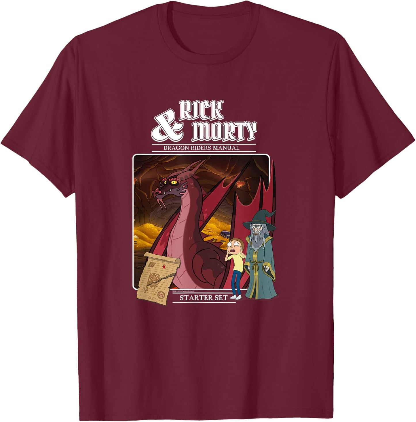 Rick and Morty Role Playing Game T-Shirt - T-Shirt | Maroon