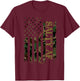 Salty AF United States Distressed Camo w US Flag T-Shirt - T-Shirt | Maroon