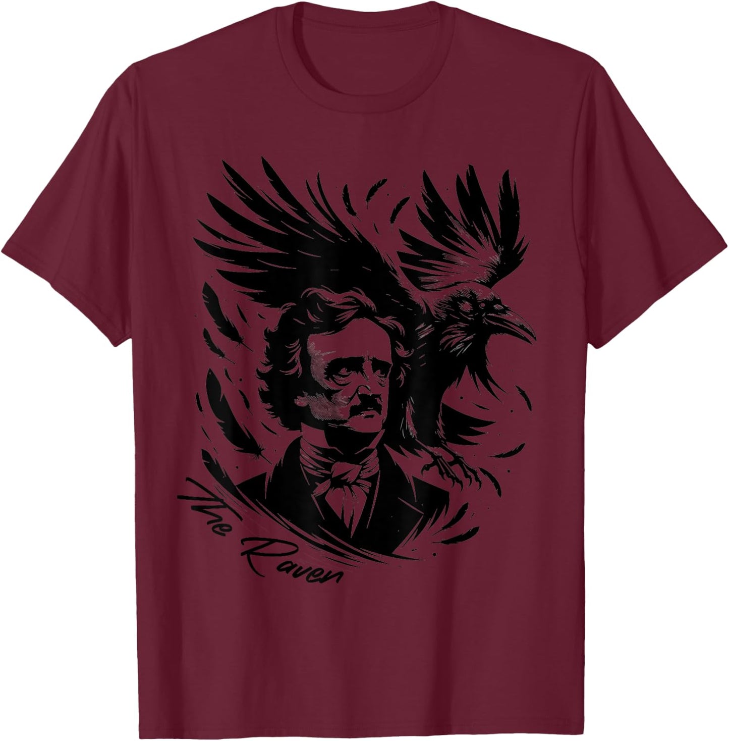 Gothic Edgar Allan Poe Dark Academia Literature Poet T-Shirt - T-Shirt | Maroon