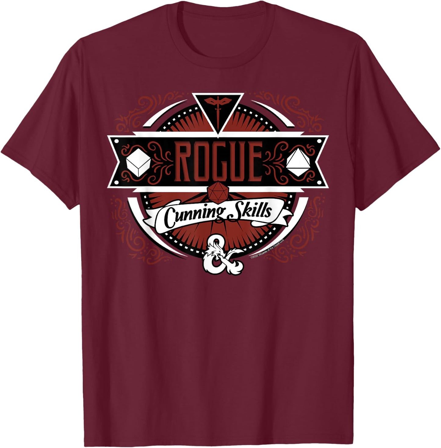 Dungeons & Dragons Rogue Cunning Skills T-Shirt - T-Shirt | Maroon