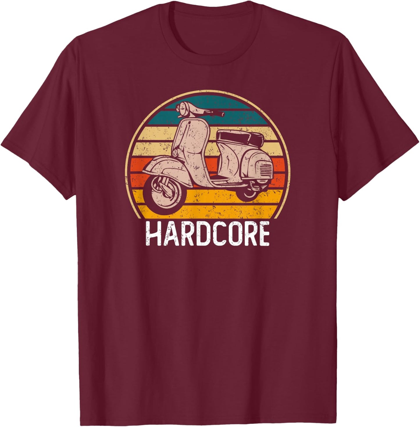 Hardcore Moped Life Funny Scooter Driver Retro Bike Gift T-Shirt - T-Shirt | Maroon