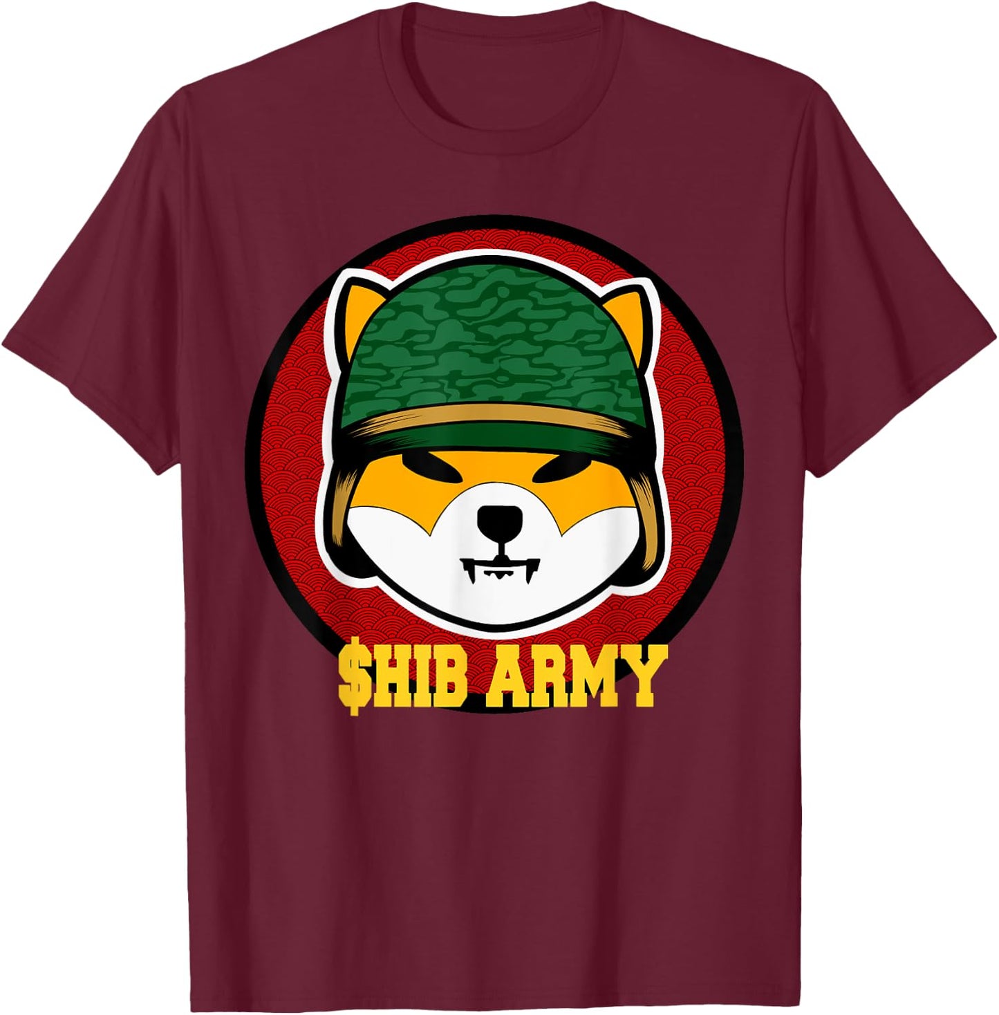 SHIB ARMY Shiba Inu coin T-Shirt - T-Shirt | Maroon