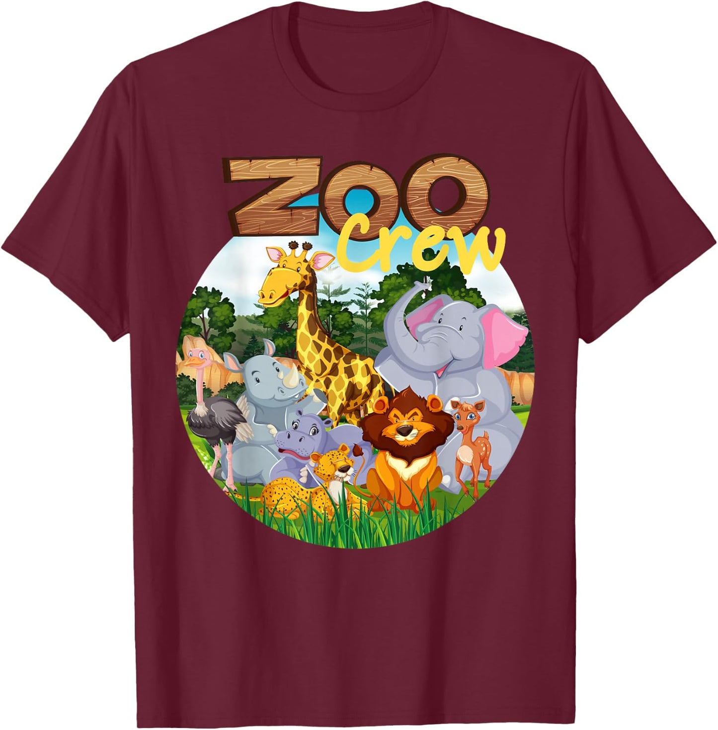 Zoo Crew Cute Zoo Group - Family Trip for Kids or Adults T-Shirt - T-Shirt | Maroon