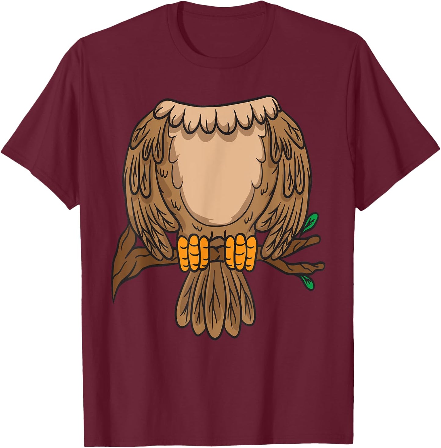 Funny Headless Owl Halloween Night Bird Costume Easy Outfit T-Shirt - T-Shirt | Maroon