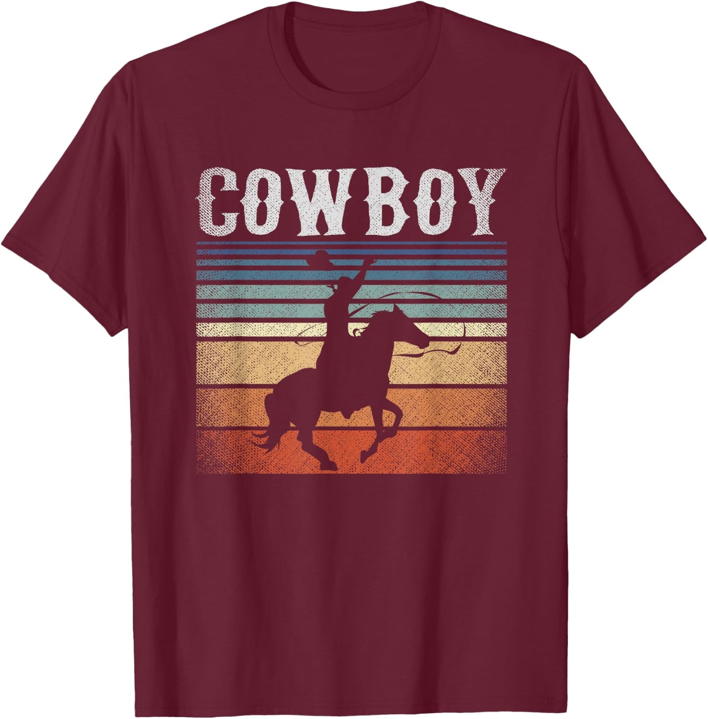 Retro Cowboy T-Shirt - T-Shirt | Maroon