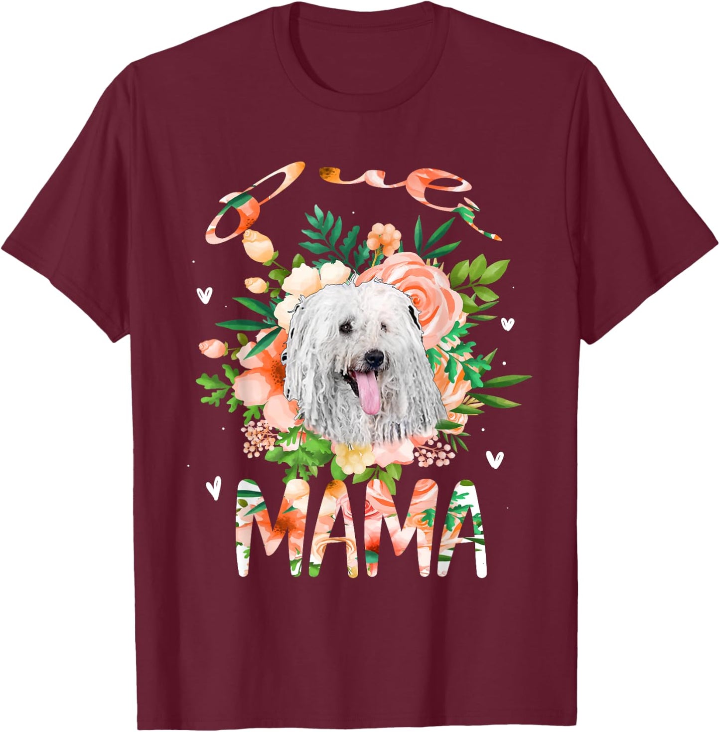 Puli Mama Flower Funny Dog Lover Gift Mama Men Women Kids T-Shirt - T-Shirt | Maroon