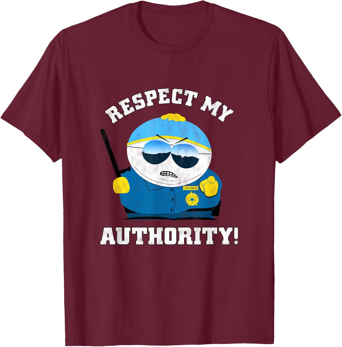 South Park Officer Cartman T-Shirt - T-Shirt | Maroon