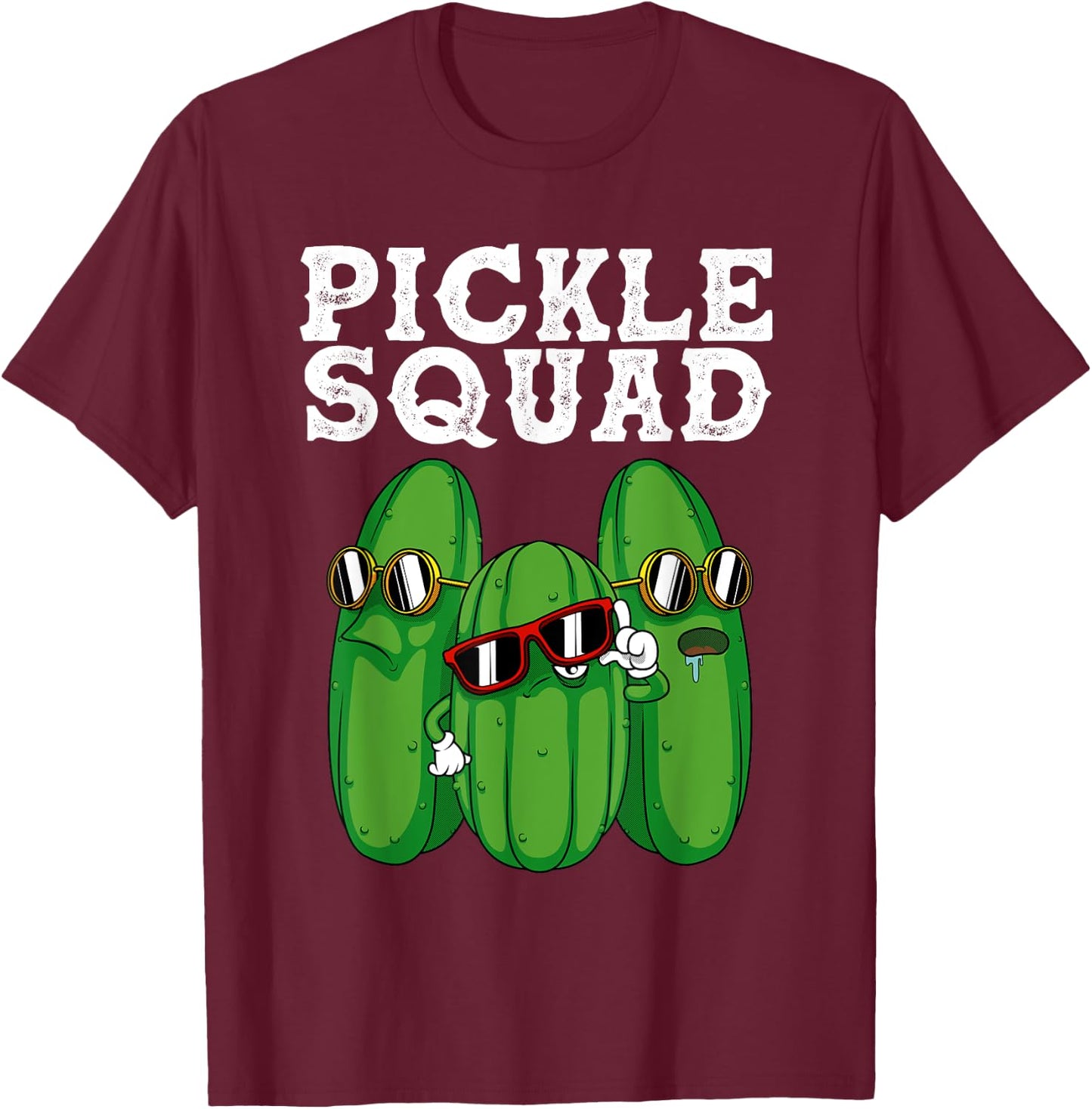 Funny Pickle Squad Novelty Gift Men Kids Big Dill Gang Lover T-Shirt - T-Shirt | Maroon