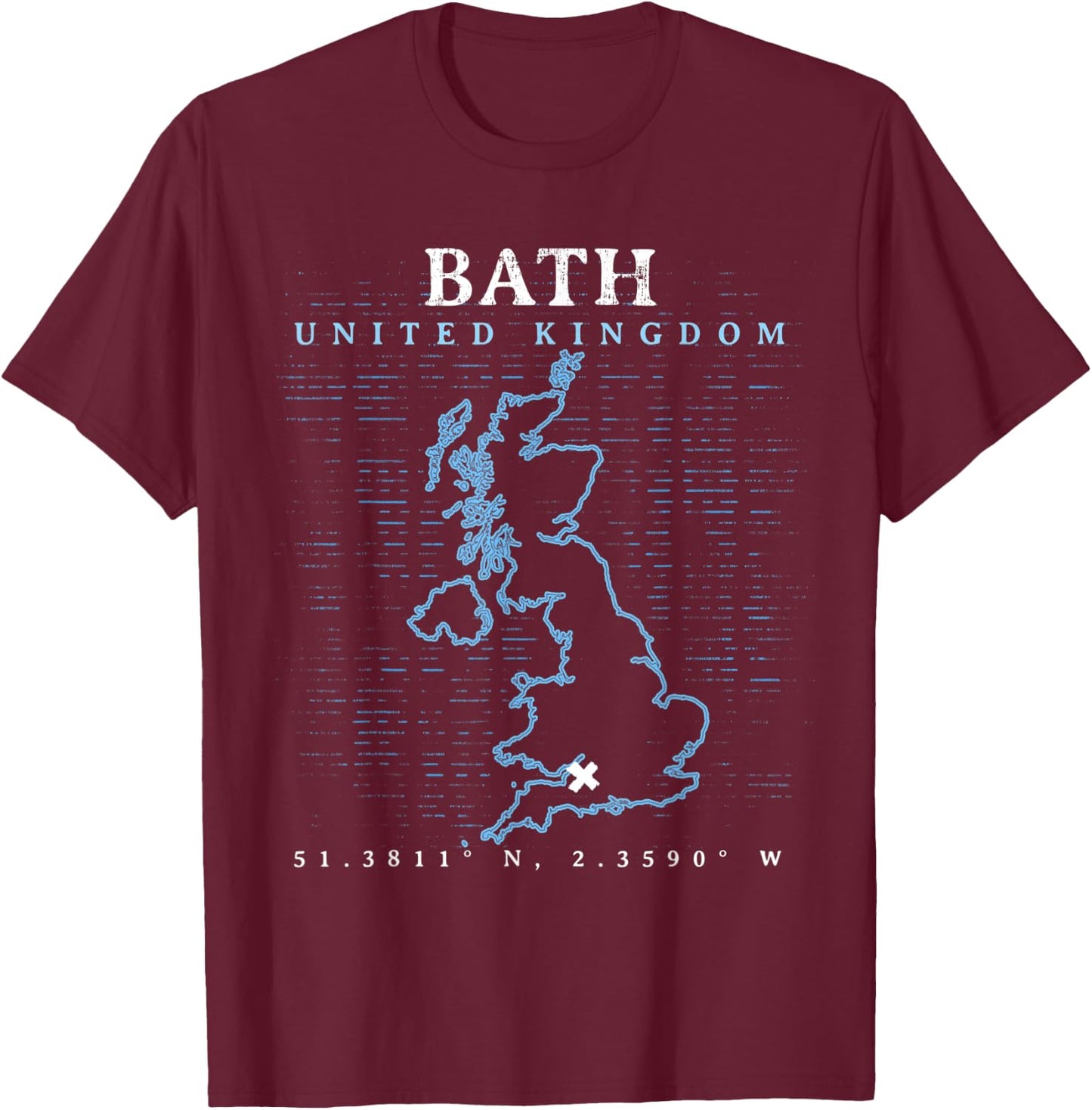 UK Bath T-Shirt - T-Shirt | Maroon
