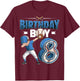 Dabbing boy 8 Year Old Baseball Player 8th Birthday Party T-Shirt - T-Shirt | Maroon