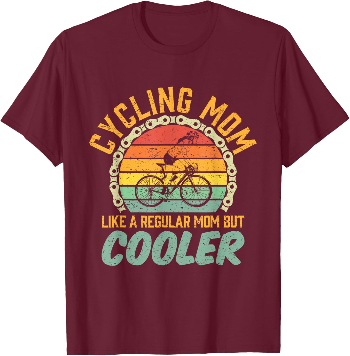 Road Bike Cycling Cyclist Bicycle Birthday Gift Mom Wife T-Shirt - T-Shirt | Maroon