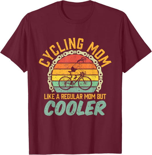 Road Bike Cycling Cyclist Bicycle Birthday Gift Mom Wife T-Shirt - T-Shirt | Maroon