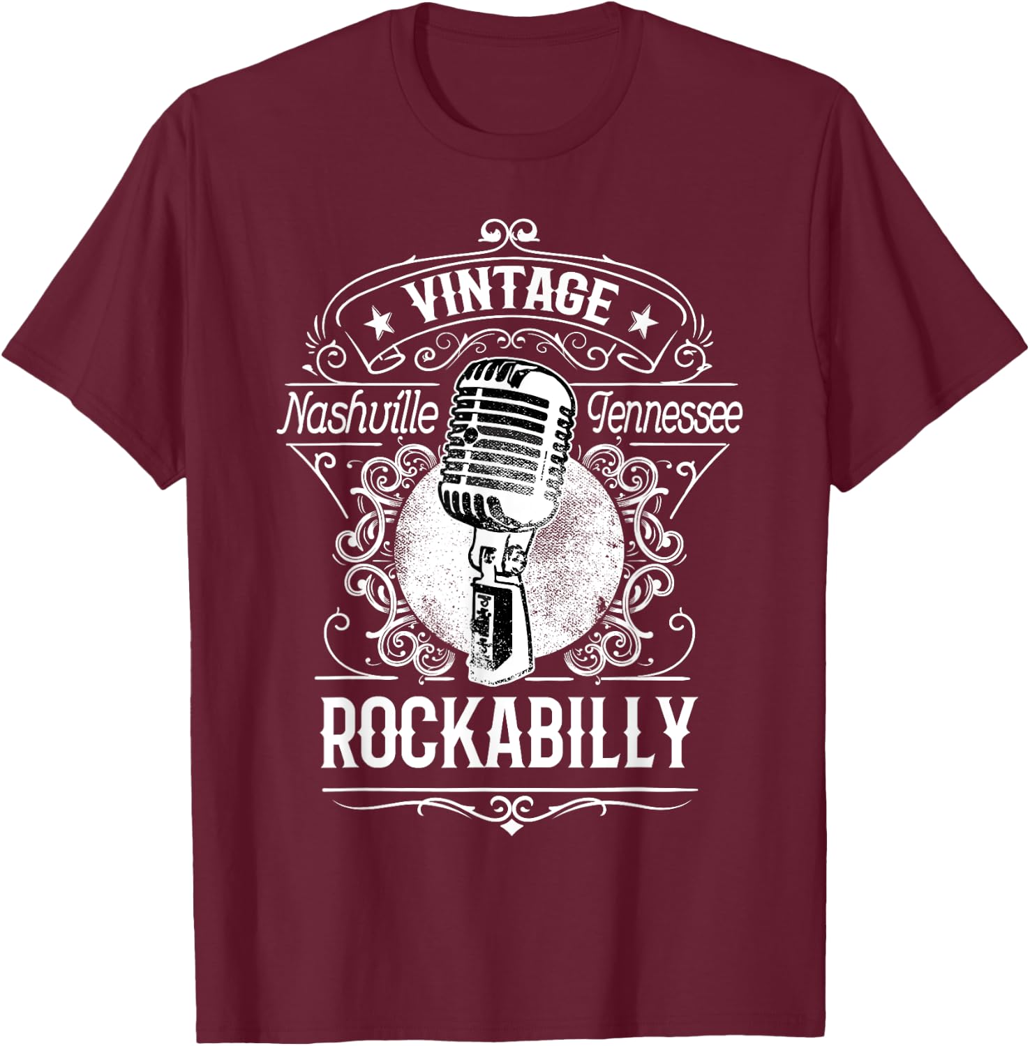 Rockabilly Greaser Vintage Nashville Retro Tennessee T-Shirt - T-Shirt | Maroon