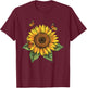 Sunflower and Butterfly T-Shirt - T-Shirt | Maroon