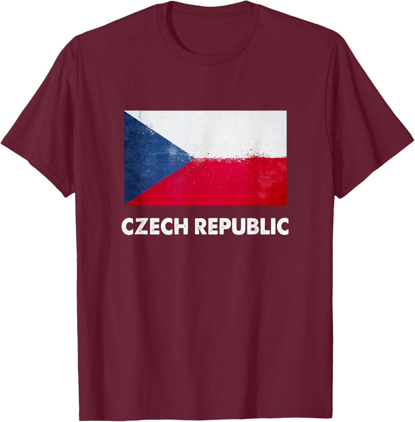 Czech Republic Flag Shirt | Czech T-Shirt - T-Shirt | Maroon