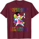 Kindergarten We Are Done 1st Grade Here We Come Unicorn T-Shirt - T-Shirt | Maroon