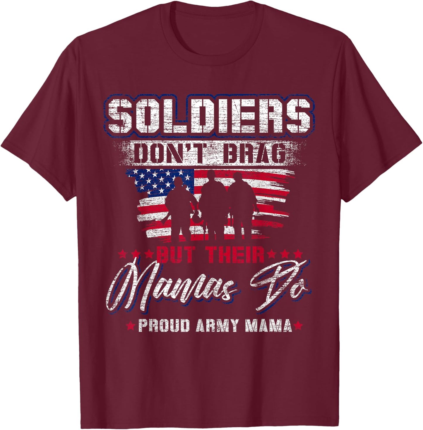 Proud Army Mama Mother T-Shirt - T-Shirt | Maroon