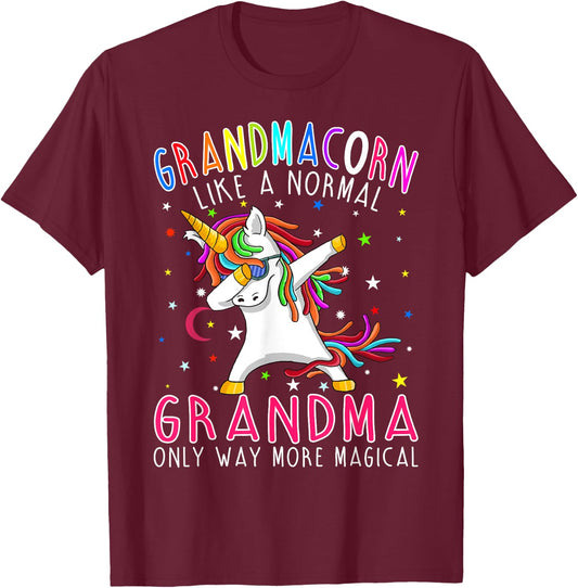 Grandmacorn Like A Normal Grandma Only Way More Magical T-Shirt - T-Shirt | Maroon