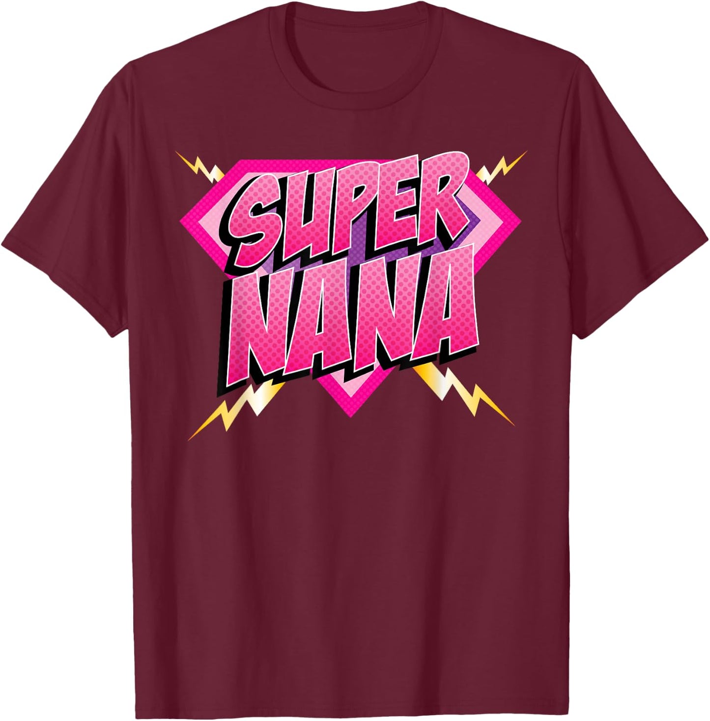 Super Nana Superhero Grandmother Comic Book Women T-Shirt - T-Shirt | Maroon
