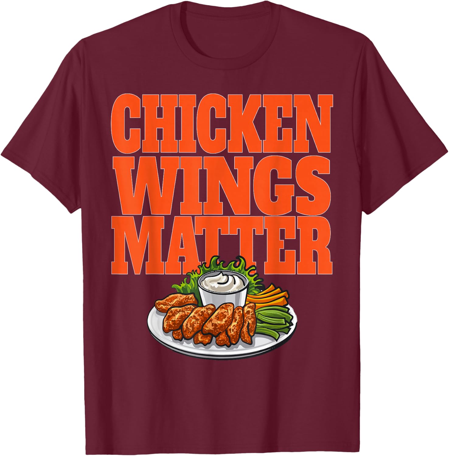 Anti Cuomo Chicken Wings Matter Buffalo Wings Football T-Shirt - T-Shirt | Maroon