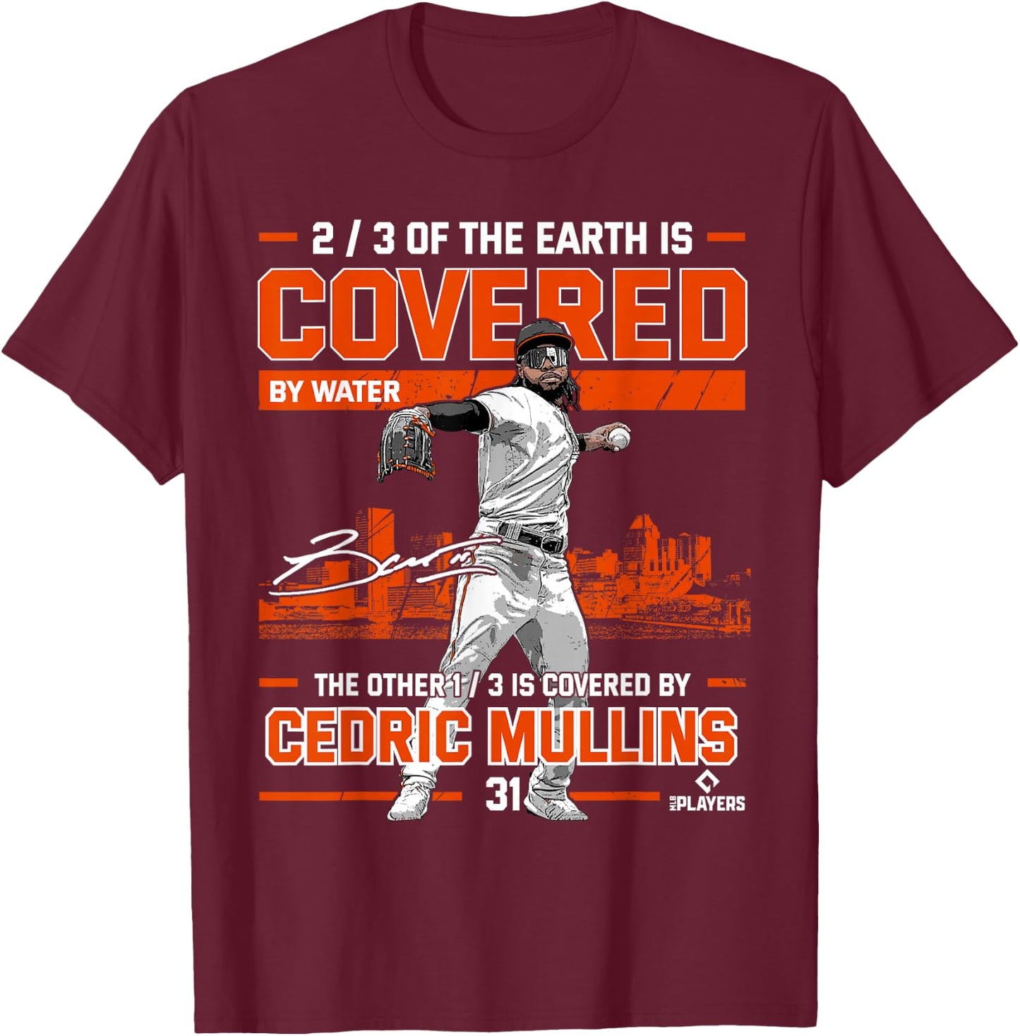 Covered Cedric Mullins Baltimore MLBPA T-Shirt - T-Shirt | Maroon