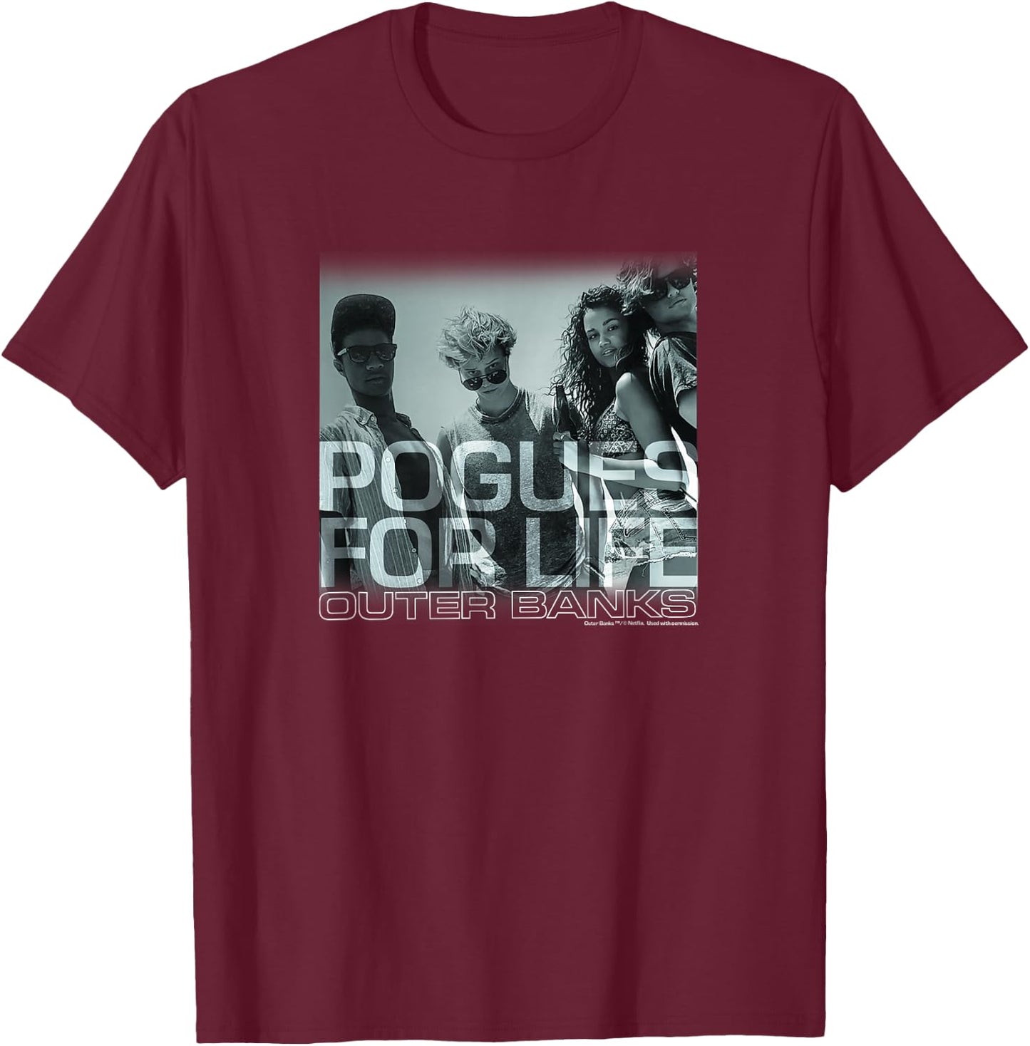 Outer Banks Pogues for Life Small T-Shirt - T-Shirt | Maroon