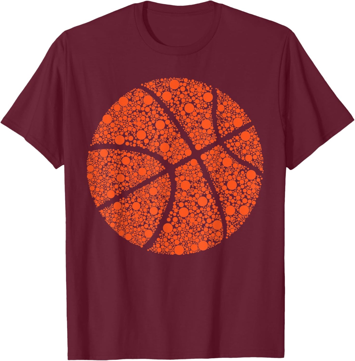 Cute Polka Dot Day Basketball Sports Boys Girls Teacher T-Shirt - T-Shirt | Maroon