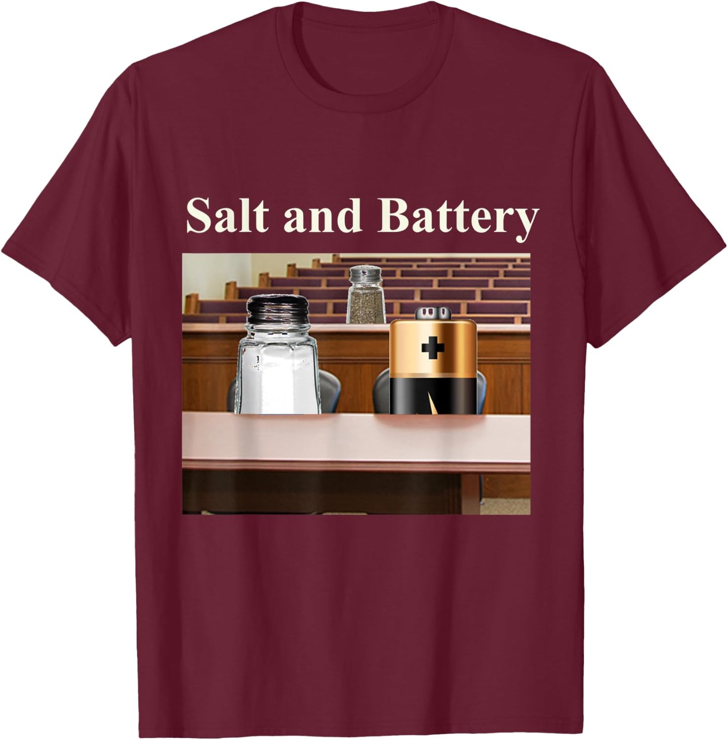Assault and Battery and a Shakedown for Pepper pass the Salt T-Shirt - T-Shirt | Maroon