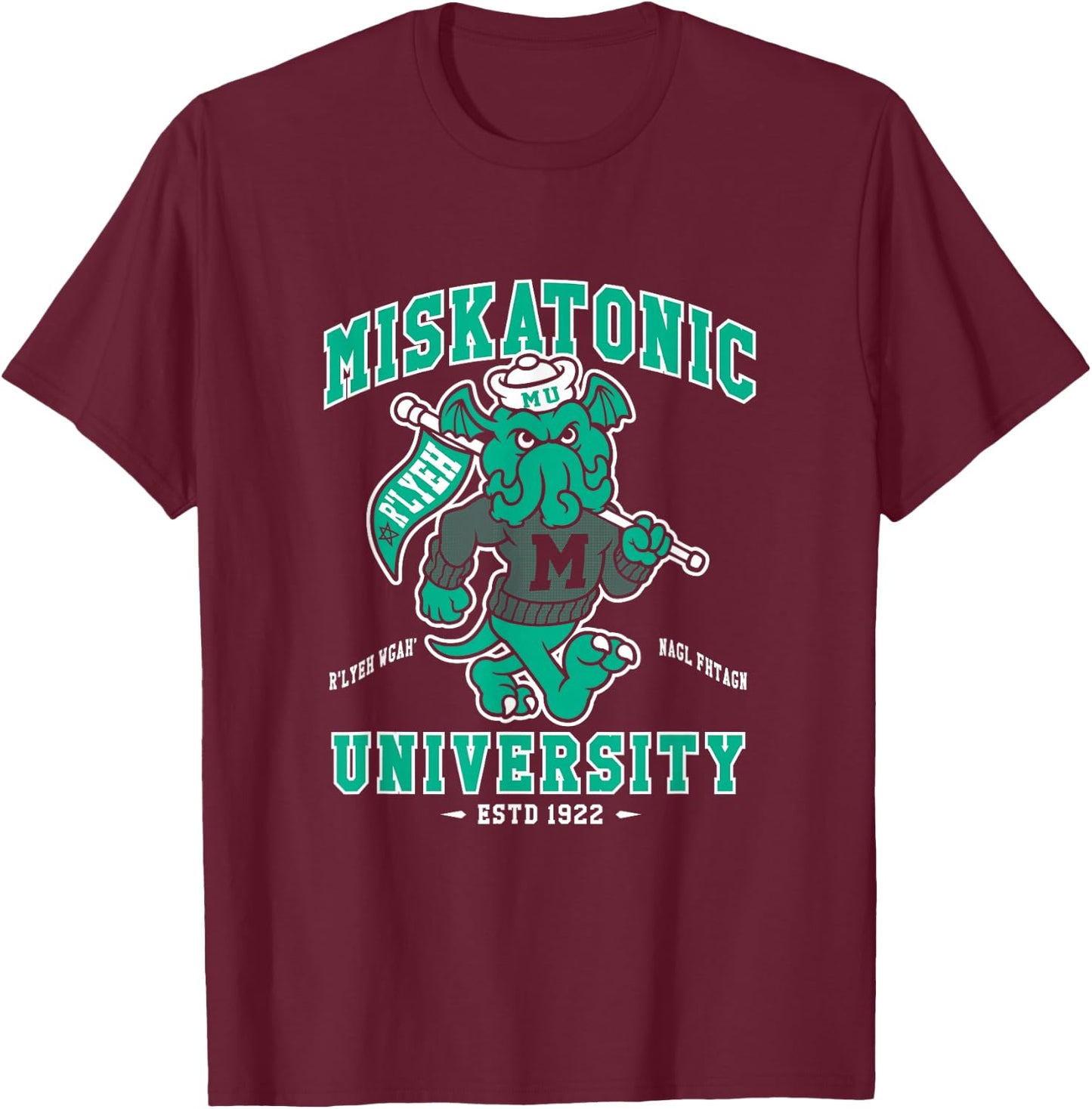 Miskatonic University Cthulhu - Creepy Cute Monster T-Shirt - T-Shirt | Maroon