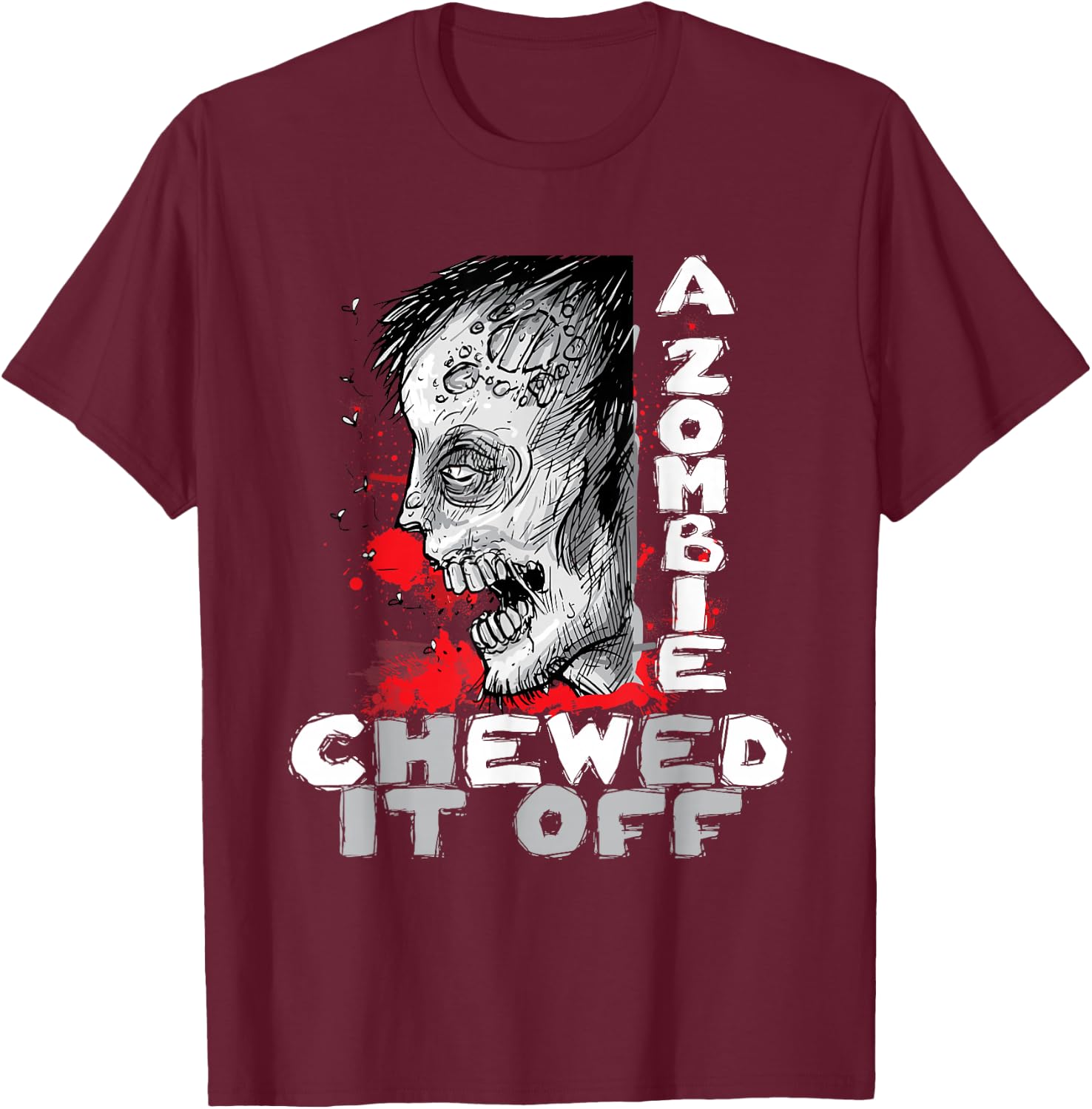 A Zombie Chewed It Off - Handicap Leg Amputee Amputation T-Shirt - T-Shirt | Maroon