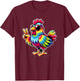 Peace Sign Tie Dye Chicken T-Shirt - T-Shirt | Maroon