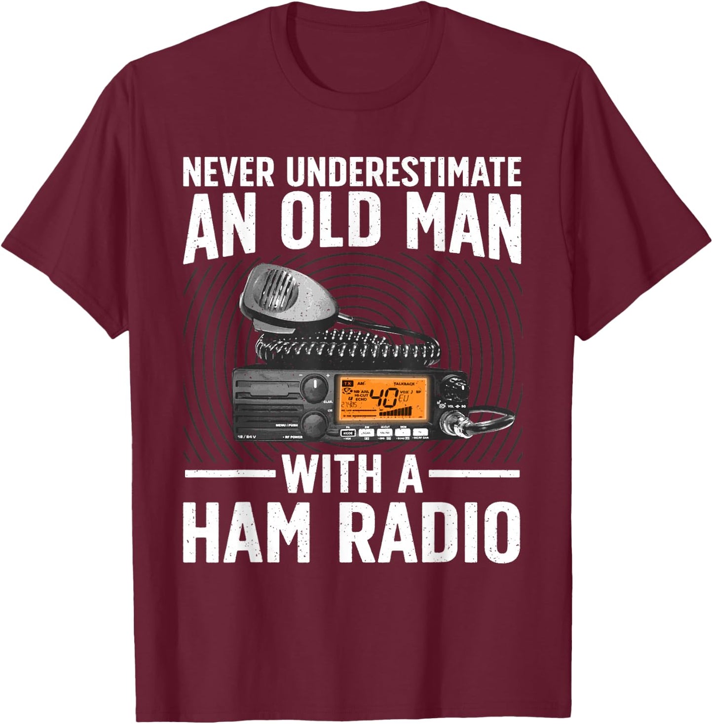 Ham Radio Art for Grandpa Men Amateur Radio Ham Operator T-Shirt - T-Shirt | Maroon
